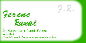 ferenc rumpl business card